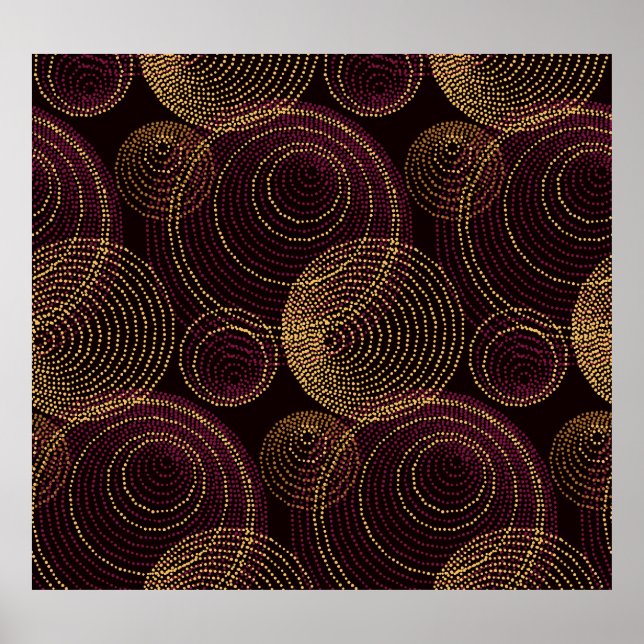 Luxuriöse geometrische Gold Print Poster (Vorne)
