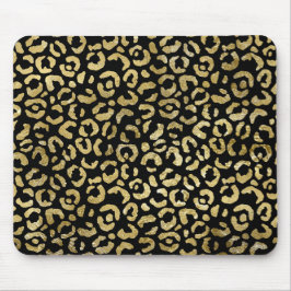 Luxuriöse Glam Gold Black Leopard Print Mousepad