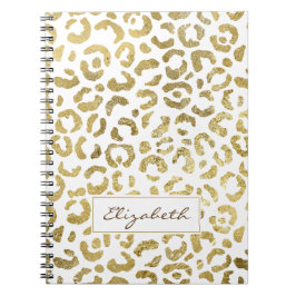 Luxuriöse Glam Gold Leopard Print Notizblock