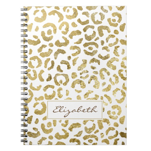Luxuriöse Glam Gold Leopard Print Notizblock (Vorderseite)