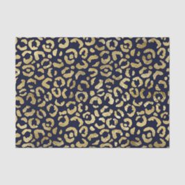 Luxuriöse Glam Gold Navy Leopard Print Seidenpapier