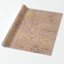 Luxuriöse Glam Gold Pink Leopard Print
