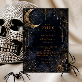 Luxuriöse Glam Halloween-Party Einladung