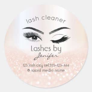 Luxuriöse Glitterwink lash Verlängerung lash reini Runder Aufkleber