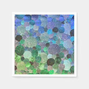 Luxuriöse Glitzer Docks and Circles - Frische Aqua Serviette