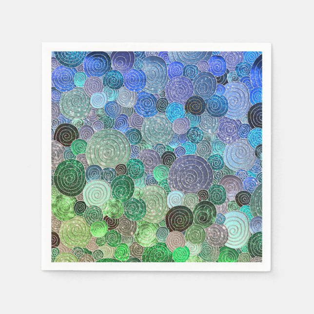 Luxuriöse Glitzer Docks and Circles - Frische Aqua Serviette (Vorderseite)