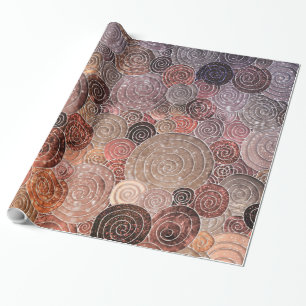 Luxuriöse Glitzer Docks and Circles - Warm braun Geschenkpapier