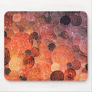 Luxuriöse Glitzer Docks and Circles - Warmes Orang Mousepad