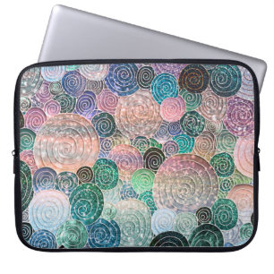 Luxuriöse Glitzer Dots and Circles - farbenfrohe P Laptopschutzhülle