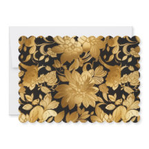 Luxuriöse Gold Floral Print auf schwarzem Hintergr