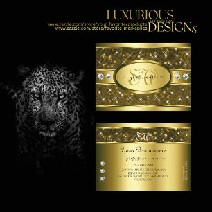 Luxuriöse Gold Glitzer Diamonds Stars und Initial Visitenkarte