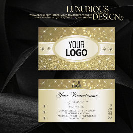 Luxuriöse Gold Glitzer Sparkle Diamonds Logo hinzu Visitenkarte