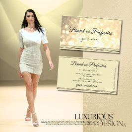 Luxuriöse Gold Glitzer Sparkle Stars Beige Golden Visitenkarte
