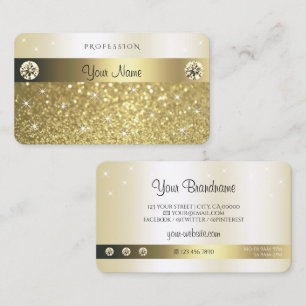 Luxuriöse Gold Glitzer Sparkling Stars Visitenkarte