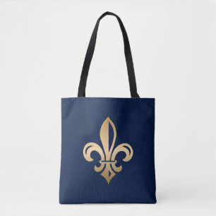 Luxuriöse Gold-Lilie über die Marine Tasche