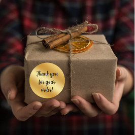 Luxuriöse gold metallische Danke Runder Aufkleber