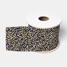 Luxuriöse Gold Navy Leopard Print stilvoll Ripsband