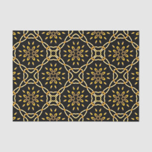 Luxuriöse Gold Schwarz marokkanisches arabisches M Seidenpapier