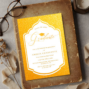 Luxuriöse Gold Script Graduation Party Einladung