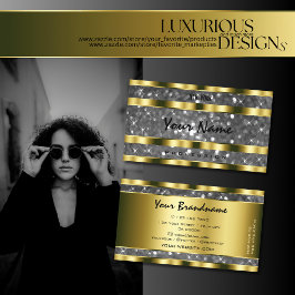 Luxuriöse Gold Silver Glitzer Stars Noble Superb Visitenkarte