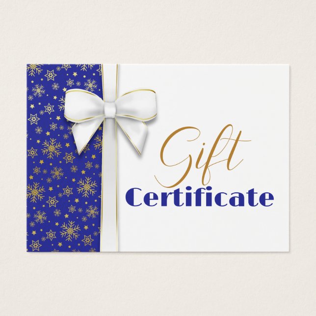 Luxuriöse Gold Snowflakes Weihnachten Weißer Bow B (Vorderseite)