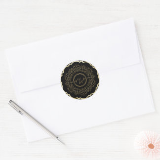 Luxuriöse Gold- und Black Classic Round Stickers