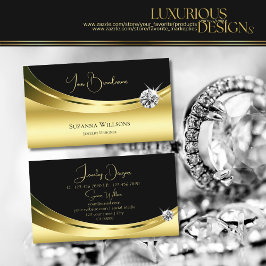 Luxuriöse Gold und Schwarz mit Sparkle Diamond Mod Visitenkarte