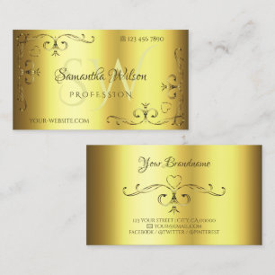 Luxuriöse Gold Verziert Corner Borders Initials El Visitenkarte