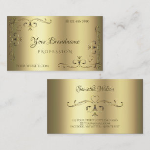 Luxuriöse Gold Verziert Corners Elegantes Goldenes Visitenkarte