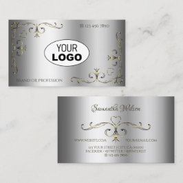 Luxuriöse Gold Verziert Corners Logo hinzufügen El Visitenkarte