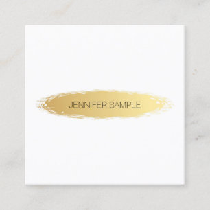 Luxuriöse Gold White Moderne Elegant Einfach Schli Quadratische Visitenkarte