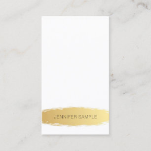 Luxuriöse Gold White Moderne Elegant Einfach Schli Visitenkarte