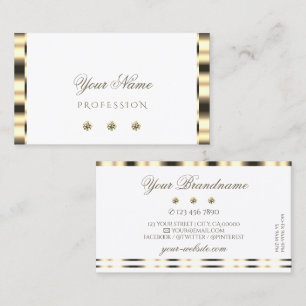 Luxuriöse Gold White Sparkling Diamonds Glamour Visitenkarte