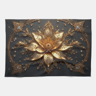 Luxuriöse Goldblume Geschirrtuch