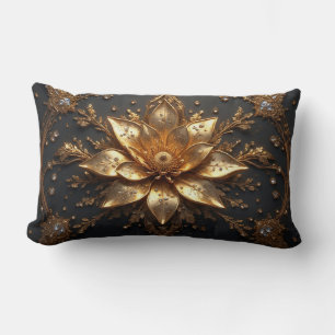 Luxuriöse Goldblume Lendenkissen