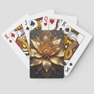 Luxuriöse Goldblume Spielkarten