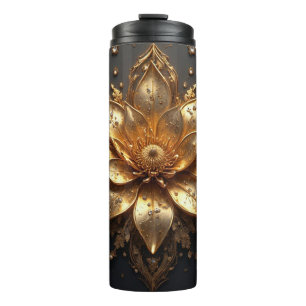 Luxuriöse Goldblume Thermosbecher