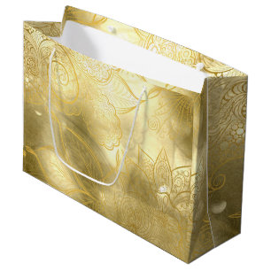 Luxuriöse goldene Feste Große Geschenktüte
