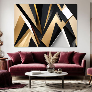 Luxuriöse goldene Geometrie Leinwanddruck