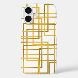 Luxuriöse goldene geometrische Handyhülle | iPhone 16 Hülle