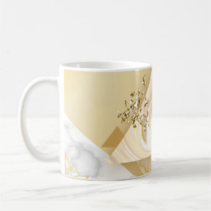 Luxuriöse goldene geometrische mit Marmor nahtlos Kaffeetasse