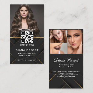 Luxuriöse goldene Haarstylistin Makeup Artist Salo Visitenkarte