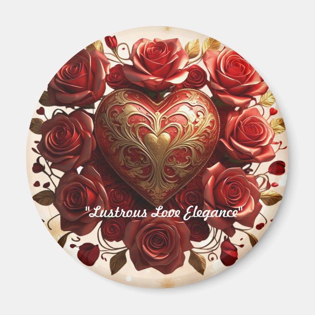 "Luxuriöse goldene Herzen" Magnet (Vorne)