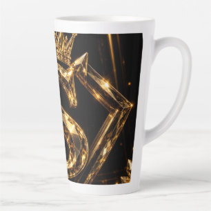Luxuriöse goldene Letter S Krone Diamant Monogramm Milchtasse
