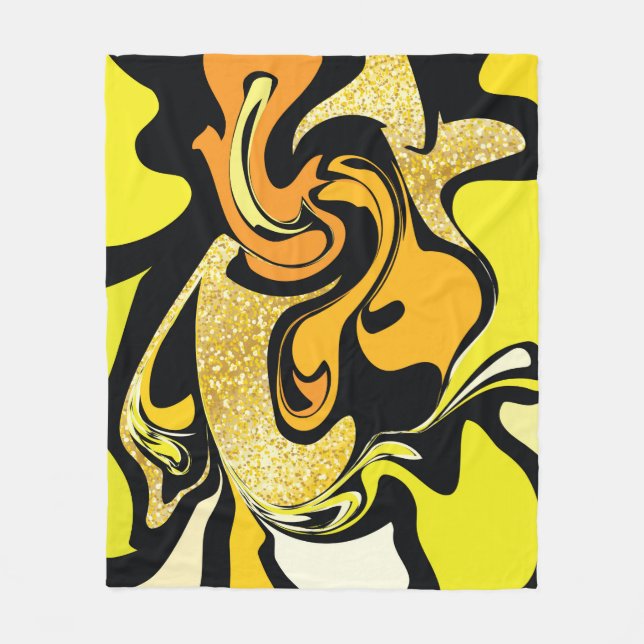 Luxuriöse goldene Marmorstruktur Fleecedecke (Vorderseite)