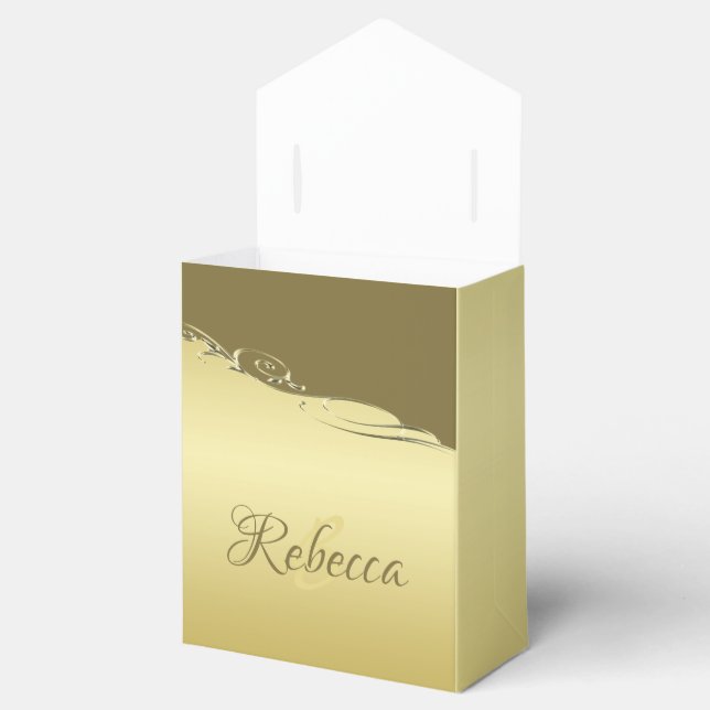 Luxuriöse goldene Metall dekoriert auf militärisch Geschenkschachtel (Geöffnet)