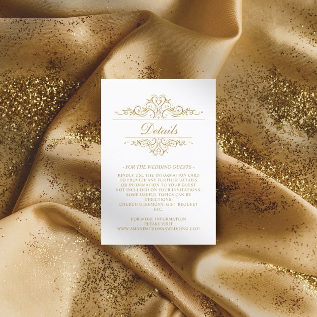Luxuriöse goldene Rahmen Hochzeitskarte Begleitkarte (Von Creator hochgeladen)