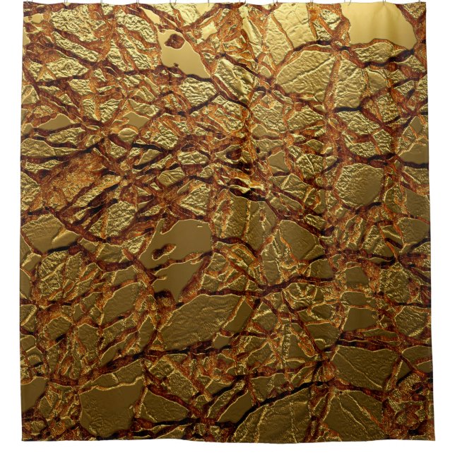 Luxuriöse goldene Textur. Duschvorhang (Vorderseite)