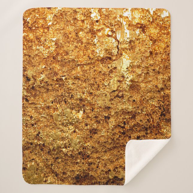 Luxuriöse goldene Textur. Sherpadecke (Vorderseite)