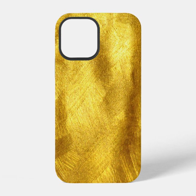 Luxuriöse goldene Texturdesign iPhone 12 Hülle (Rückseite)